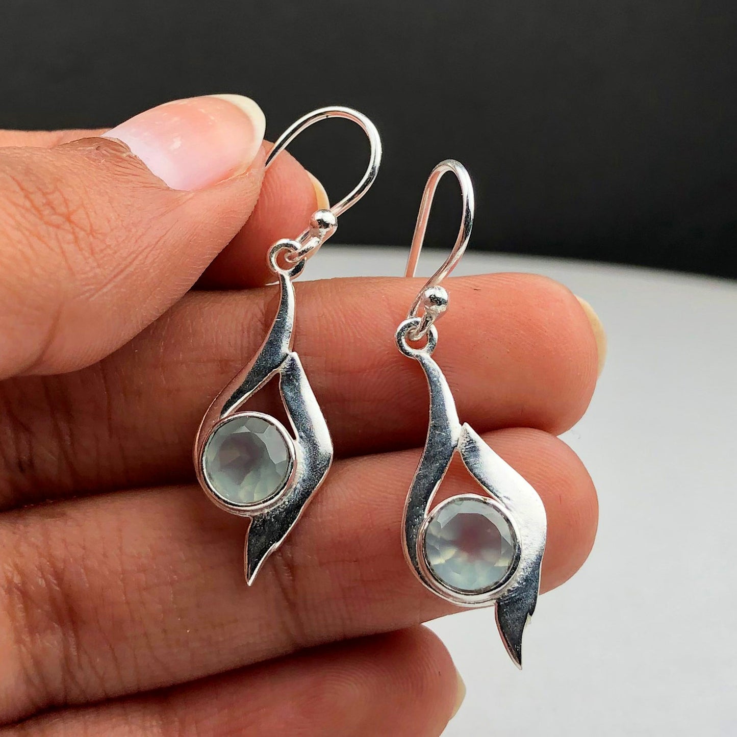 Blue Chalcedony Earrings