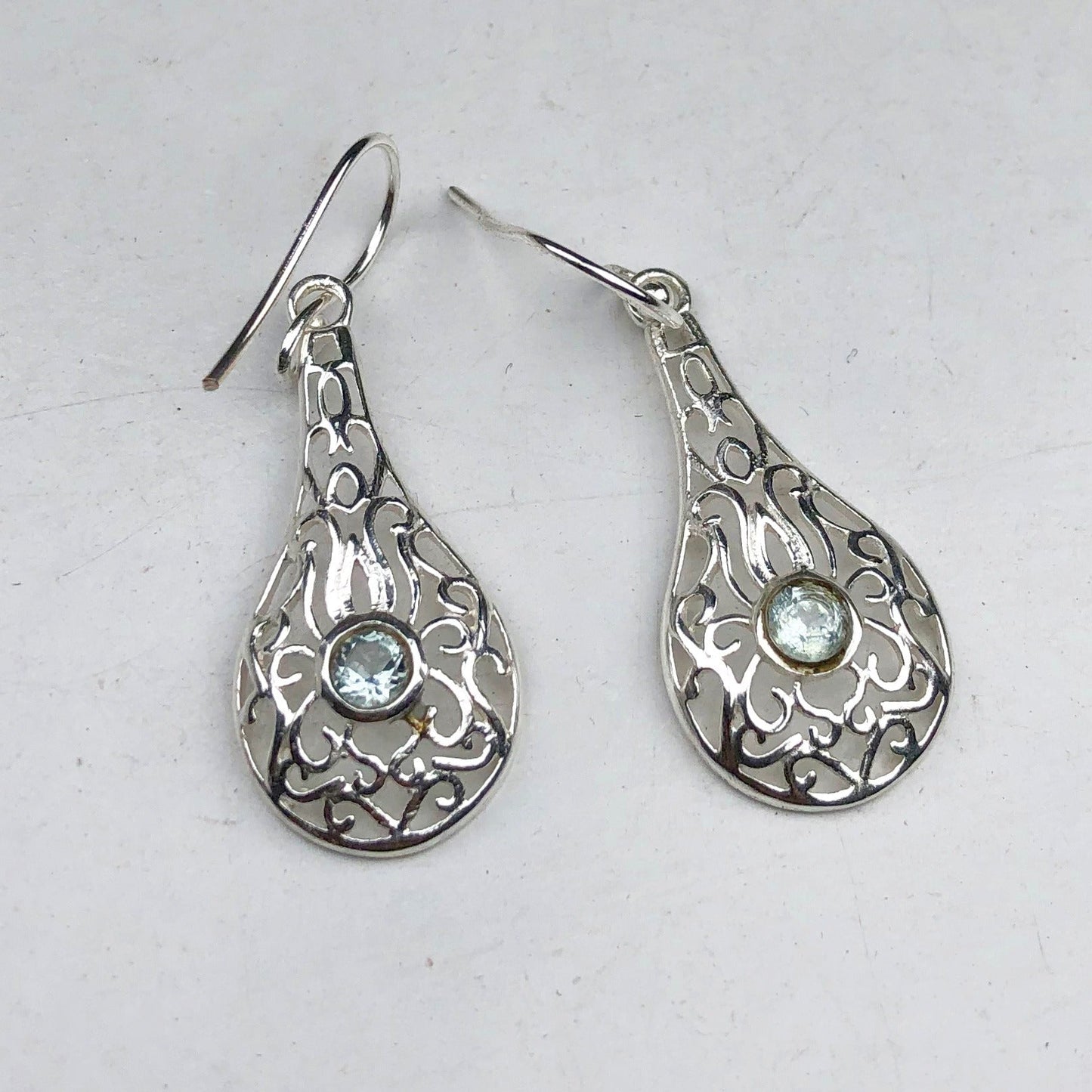 Blue Aquamarine Earrings