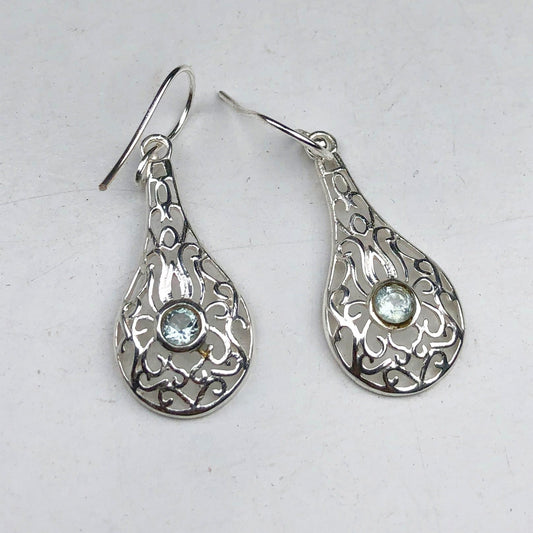 Blue Aquamarine Earrings