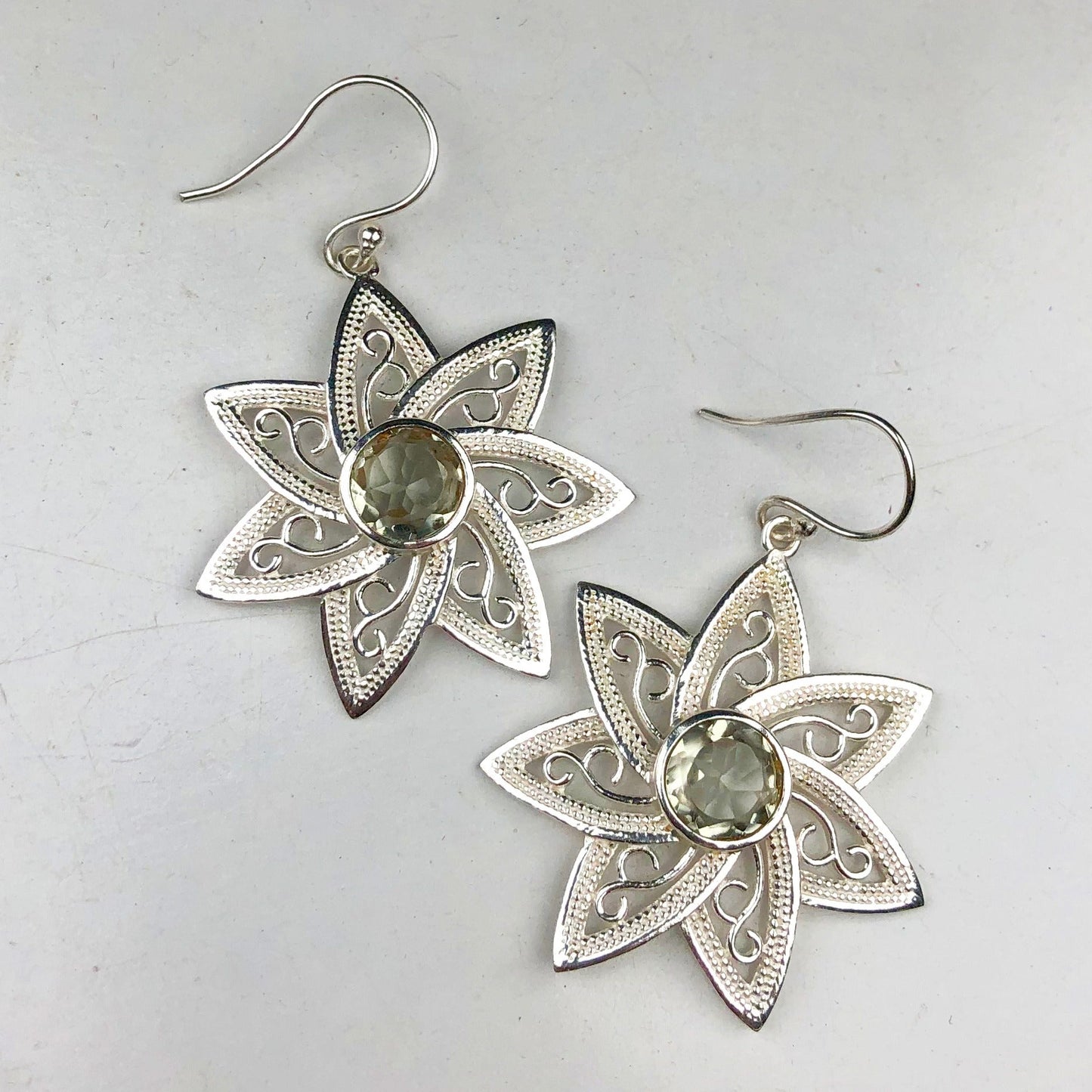 Green Amethyst Earrings