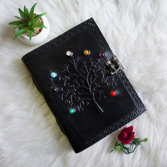 Black Tree of Life Leather Journal