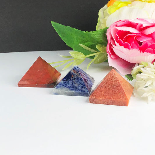 Multi Color Sodalite Jasper Garnet Pyramid Set