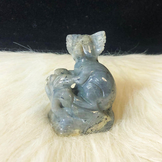 Labradorite Mouse Carved Gemstone Carving