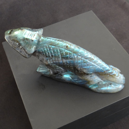 Labradorite Chameleon Carved Gemstone Carving