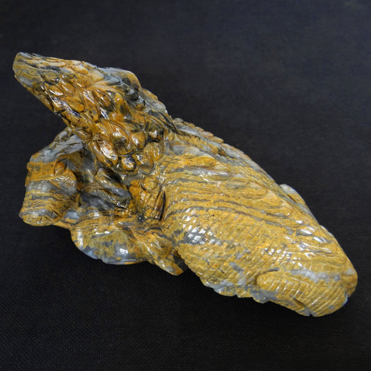 Golden Jasper Alligator Carved Gemstone Carving