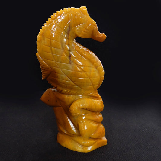 Golden Jasper Seahorse Carved Gemstone Carving