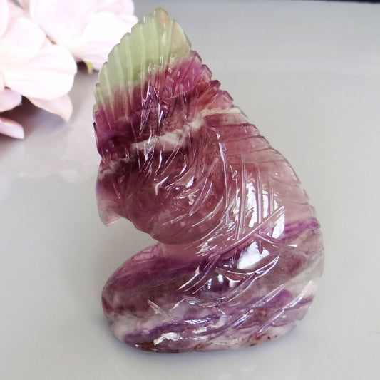 Fluorite Eagle Carved Gemstone Carving