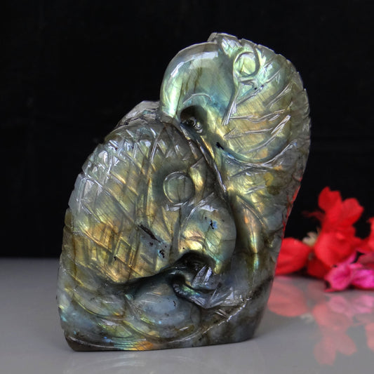 Labradorite Eagle Carved Gemstone Carving