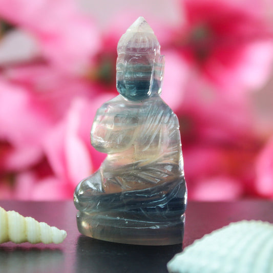 Fluorite Hand Carved Lord Buddha Carving