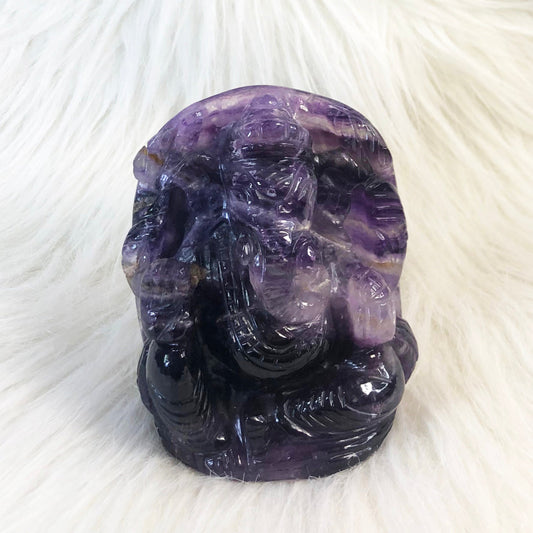 Purple Amethyst Ganesha Carving