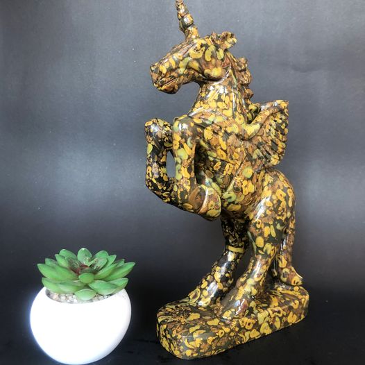 Yellow Jasper Unicom Carving