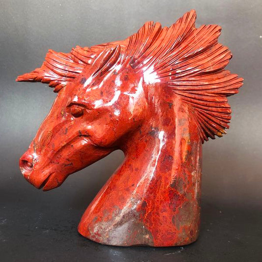 Brown Jasper Horse Carving