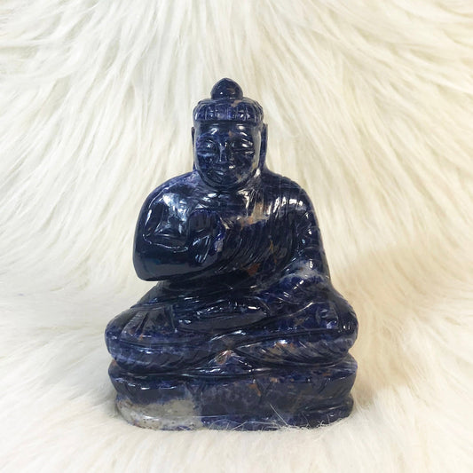 Blue Sodalite Lord Buddha Carving