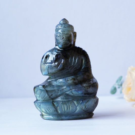 Blue Labradorite BUDDHA Carving