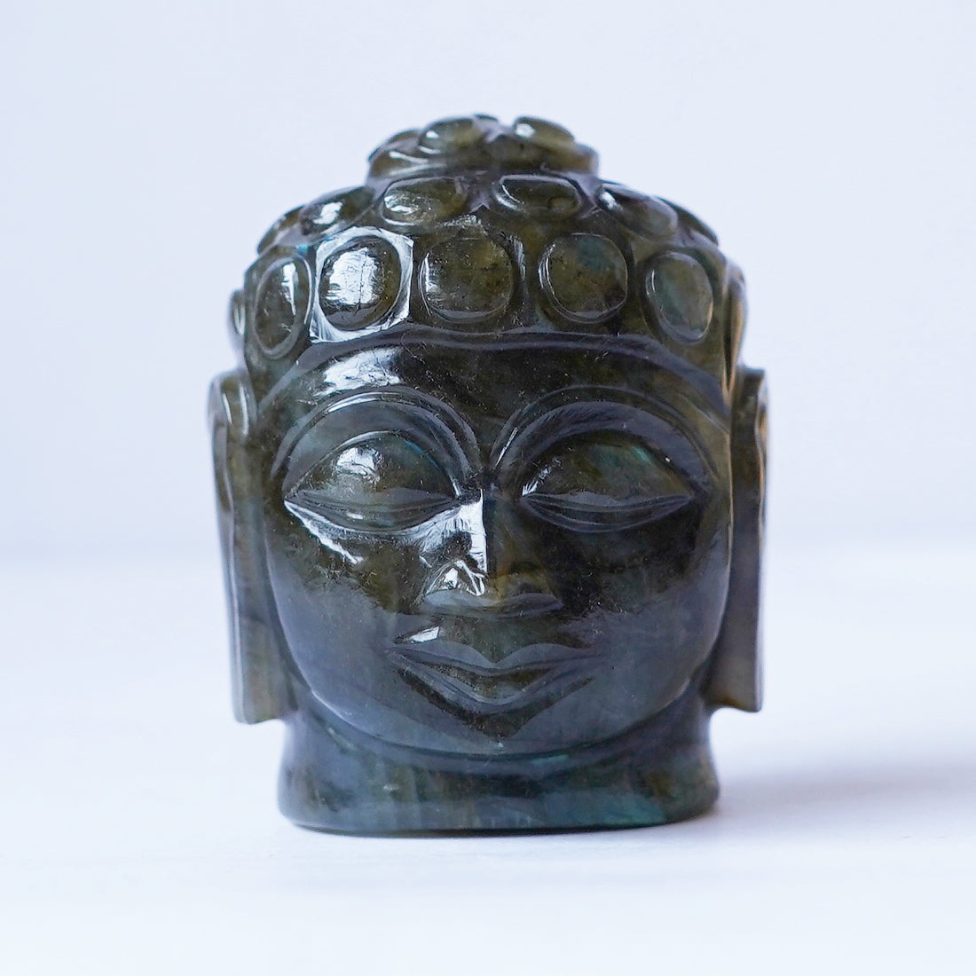 Fashionable Blue Labradorite BUDDHA SKULL Carving