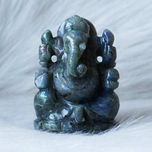 Blue Labradorite GANESHA Carving