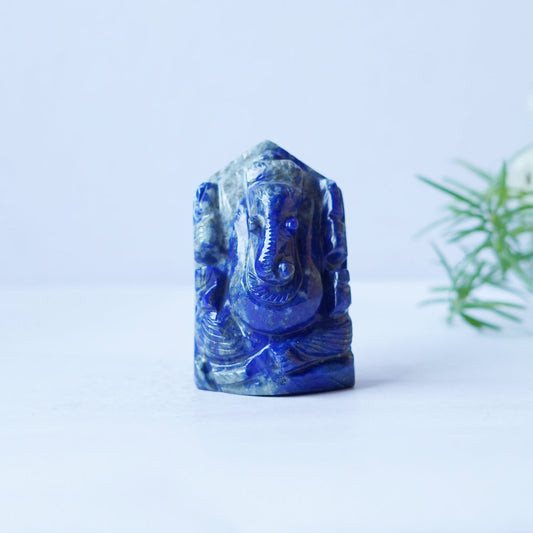 Blue Lapiz Lazuli Lord Ganesha Carving