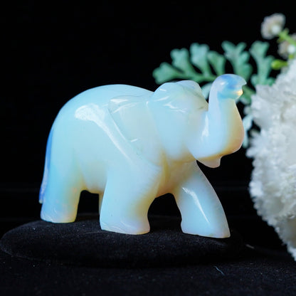 Blue Opalite Elephant Carving