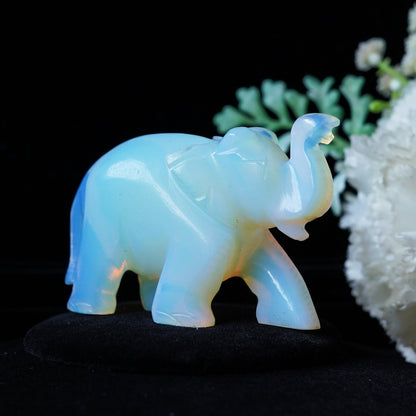 Blue Opalite Elephant Carving