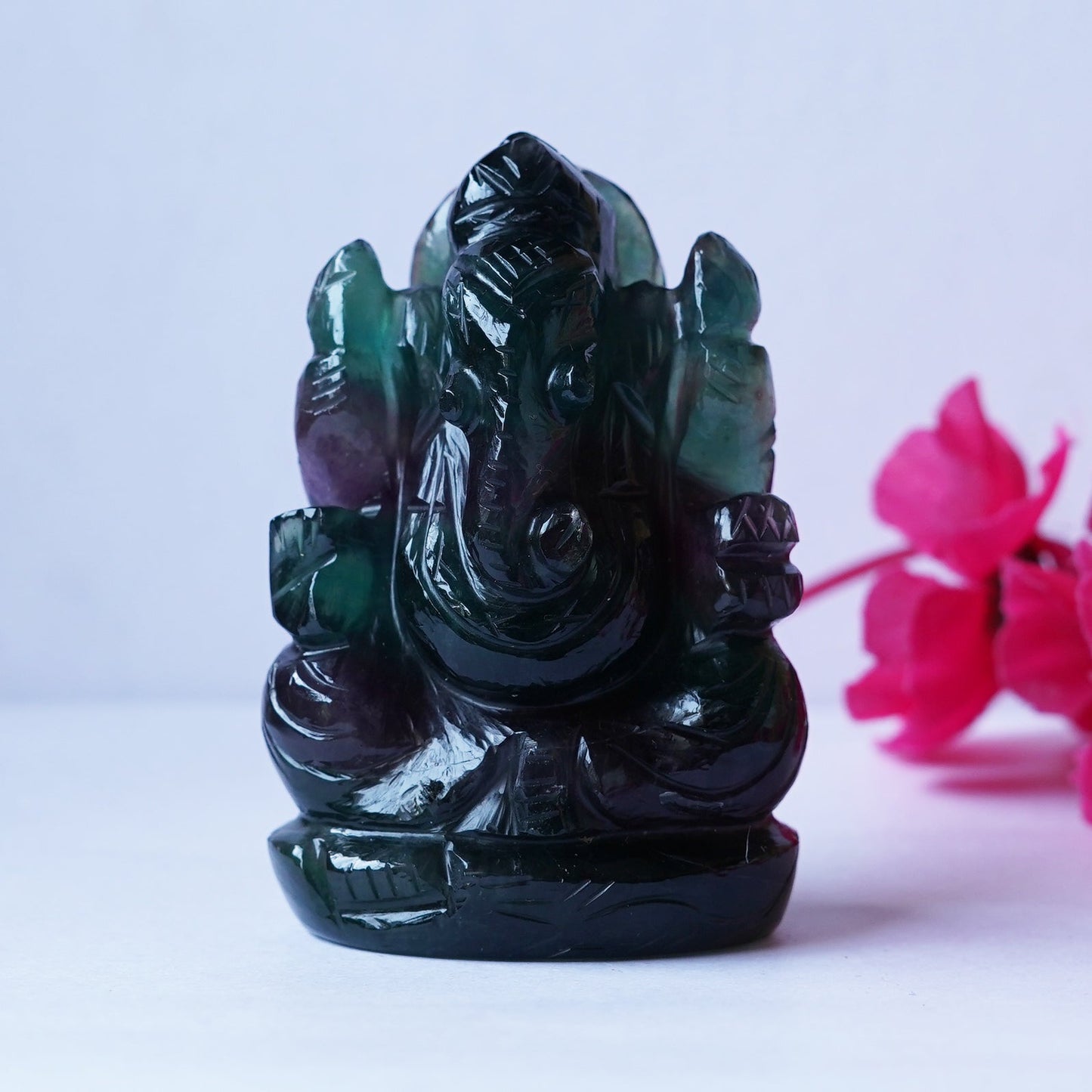 Green Fluorite Lord Ganesha Carving