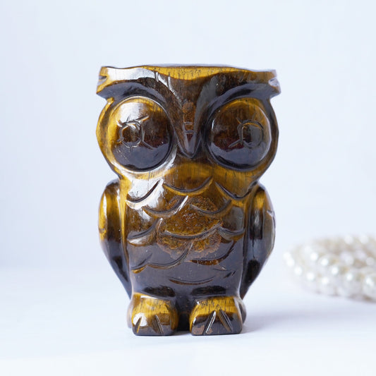 Brown Tigereye Owl Carving