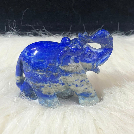 Blue Lapiz Lazuli Elephant Carving