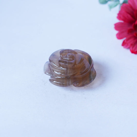 Gorgeous Yellow Fluorite Rose Carving