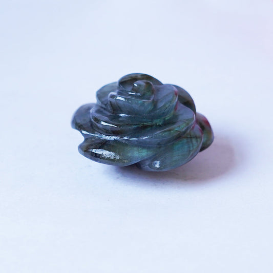 Fashionable Blue Labradorite Rose Carving