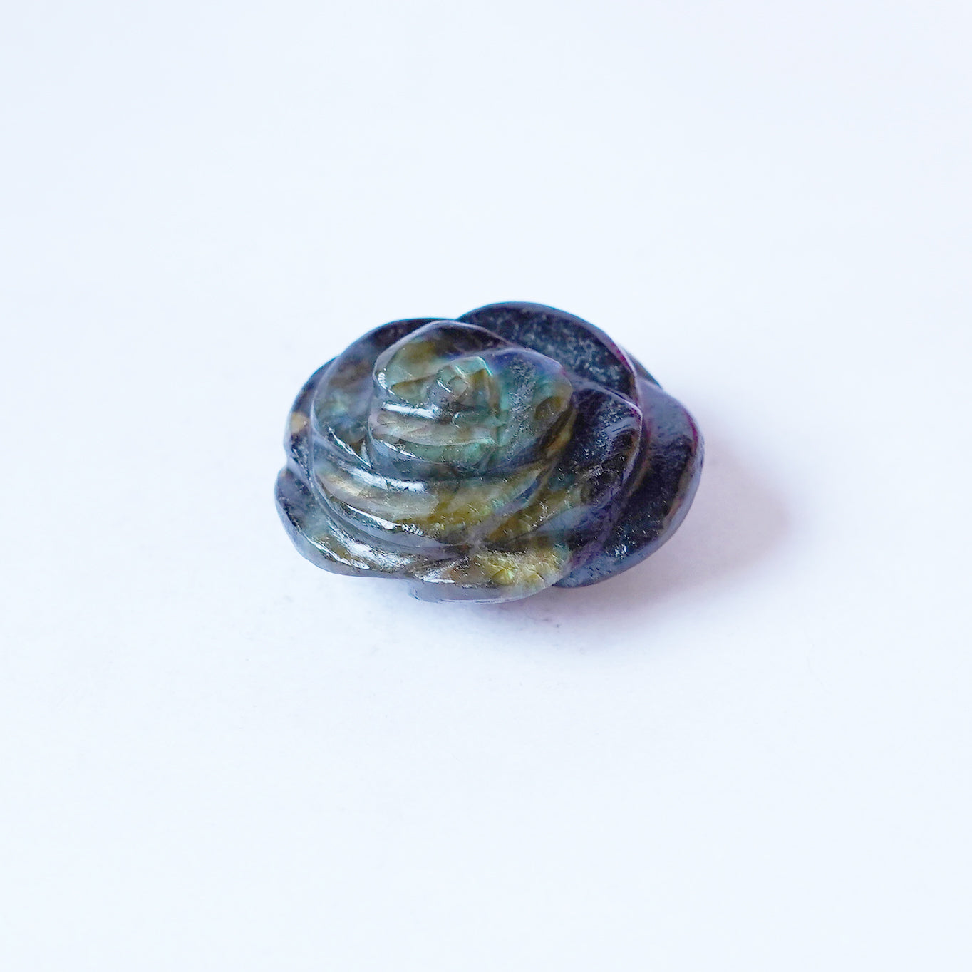 Charming Blue Labradorite Rose Carving