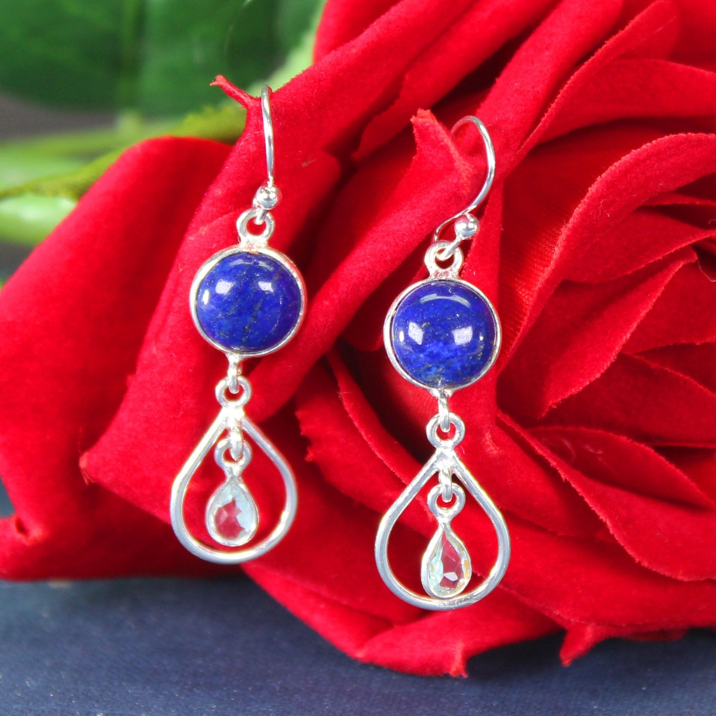 Beautiful Blue Lapis Lazuli Sterling Silver Earring