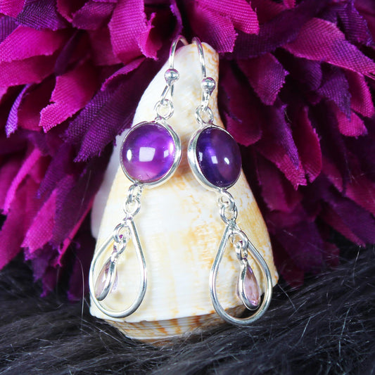 Pretty Purple Amethyst Sterling Silver Earring