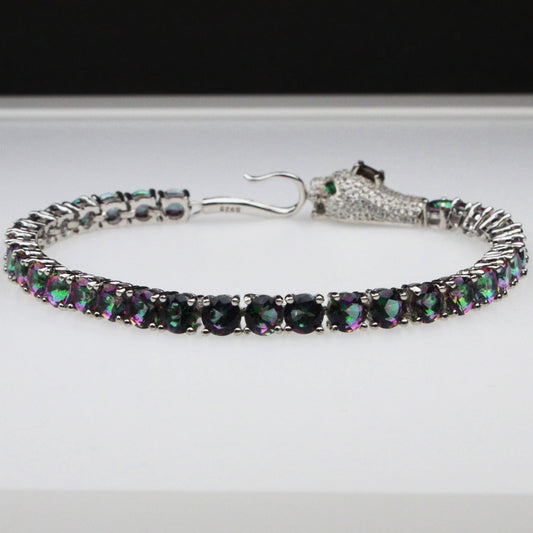 Impressive Blue Mystic Topaz Sterling Silver Bracelet