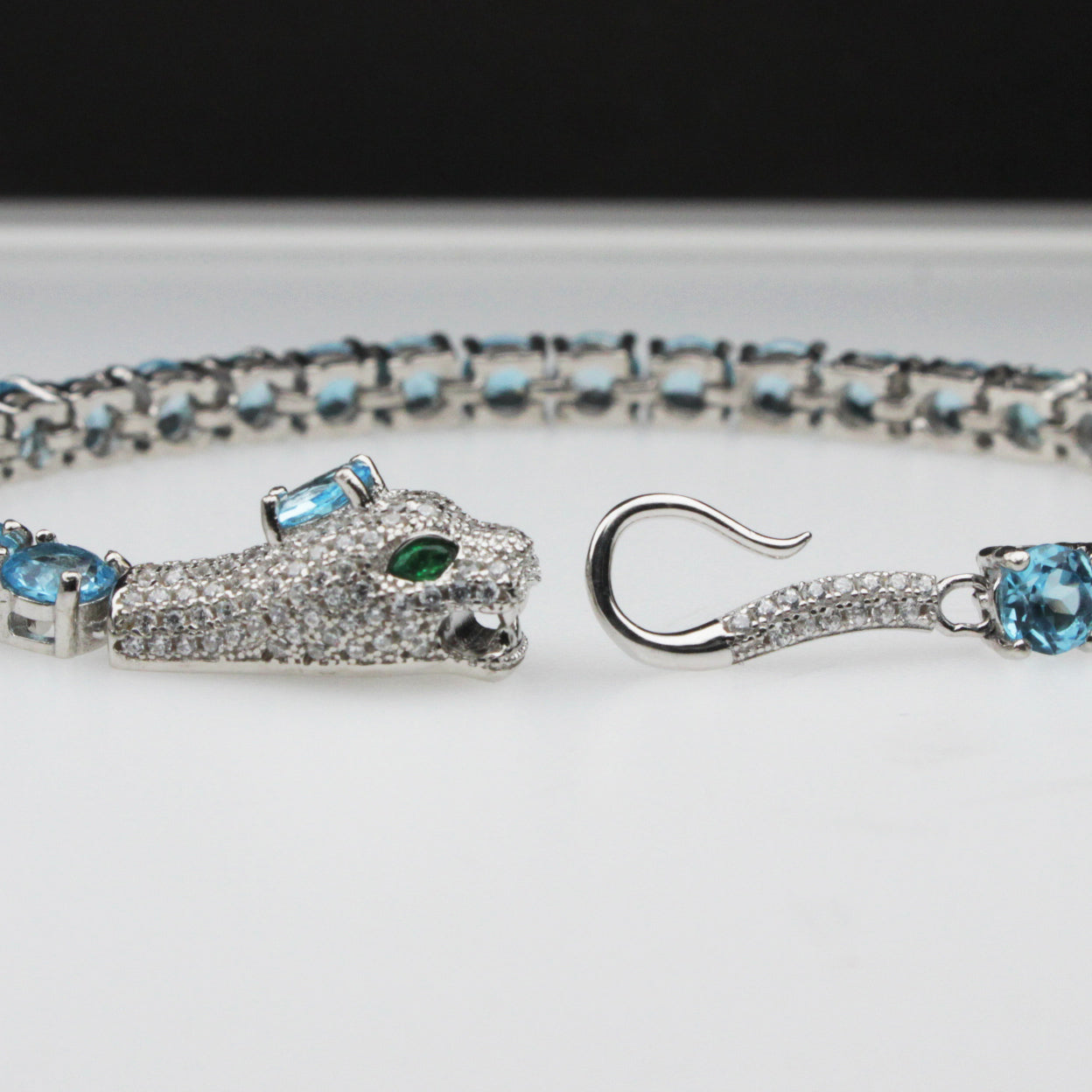 Wonderful Blue Topaz Sterling Silver Bracelet