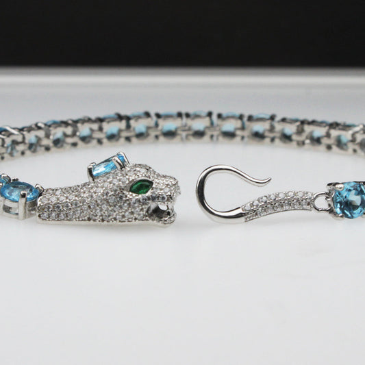 Wonderful Blue Topaz Sterling Silver Bracelet