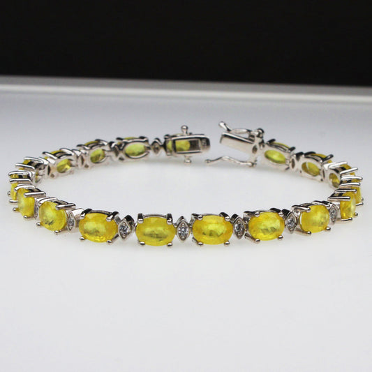 Wonderful Yellow Topaz Sterling Silver Bracelet