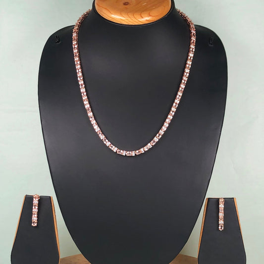 Amazing Pink Morganite Sterling Silver Necklace Earrings Set