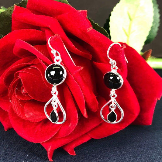 Alluring Black Spinel Sterling Silver Earring