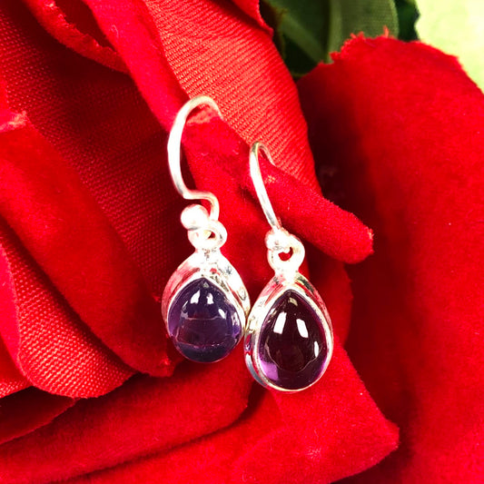 Pleasing Purple Amethyst Sterling Silver Earring