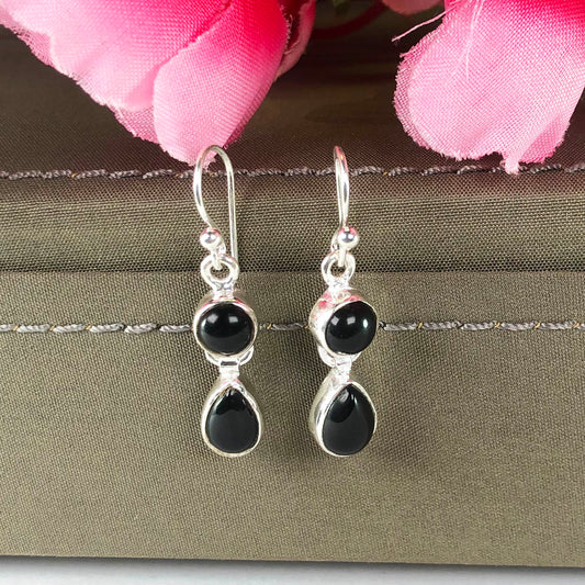 Gorgeous Black Spinel Sterling Silver Earring