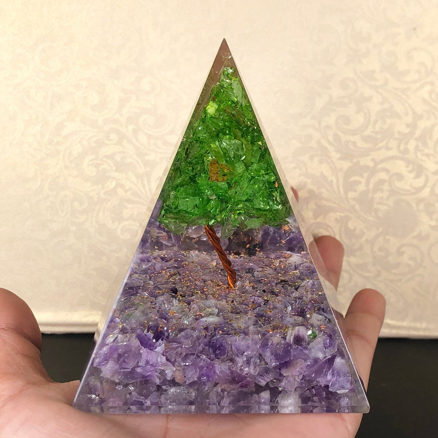 Amethyst and Peridot Pyramid